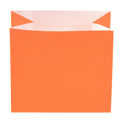 Bag Tek Tangerine Orange Paper Large Snack Bag - 4 1/4" x 2 1/2" x 3 3/4" - 100 count box