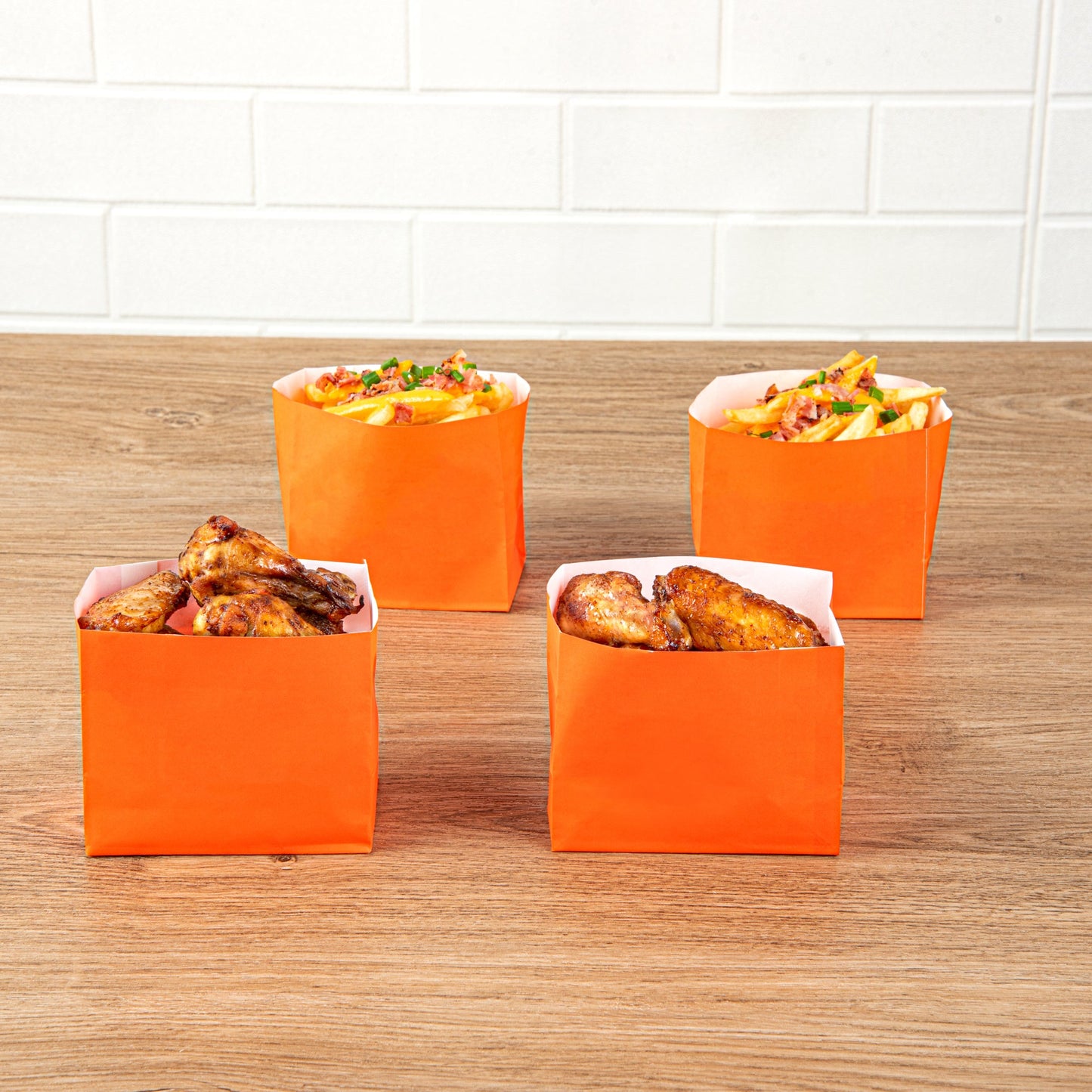 Bag Tek Tangerine Orange Paper Large Snack Bag - 4 1/4" x 2 1/2" x 3 3/4" - 100 count box