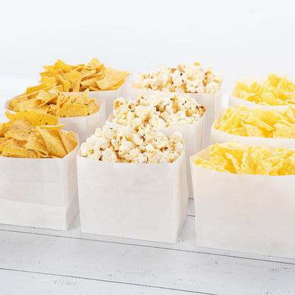 Bag Tek White Paper Large Snack Bag - 4 1/4" x 2 1/2" x 3 3/4" - 100 count box