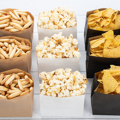 Bag Tek White Paper Large Snack Bag - 4 1/4" x 2 1/2" x 3 3/4" - 100 count box