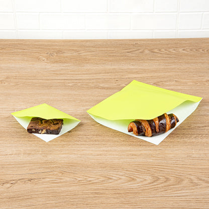 Bag Tek Eco Green Paper Small Double Open Bag - Greaseproof - 6 1/4" x 4 3/4" - 100 count box