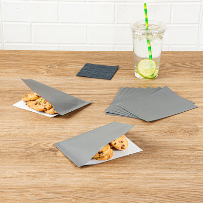 Bag Tek Gray Paper Small Double Open Bag - Greaseproof - 6 1/4" x 4 3/4" - 100 count box