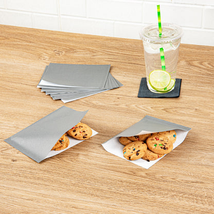 Bag Tek Gray Paper Small Double Open Bag - Greaseproof - 6 1/4" x 4 3/4" - 100 count box
