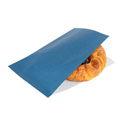 Bag Tek Midnight Blue Paper Small Double Open Bag - Greaseproof - 6 1/4" x 4 3/4" - 100 count box