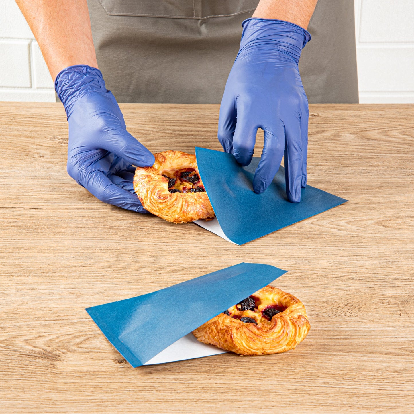 Bag Tek Midnight Blue Paper Small Double Open Bag - Greaseproof - 6 1/4" x 4 3/4" - 100 count box