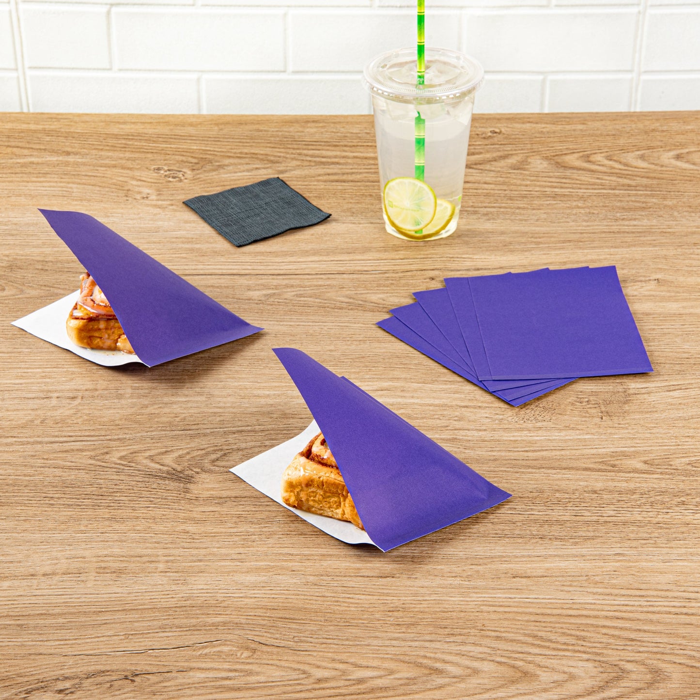 Bag Tek Purple Paper Small Double Open Bag - Greaseproof - 6 1/4" x 4 3/4" - 100 count box