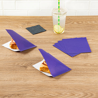 Bag Tek Purple Paper Small Double Open Bag - Greaseproof - 6 1/4" x 4 3/4" - 100 count box
