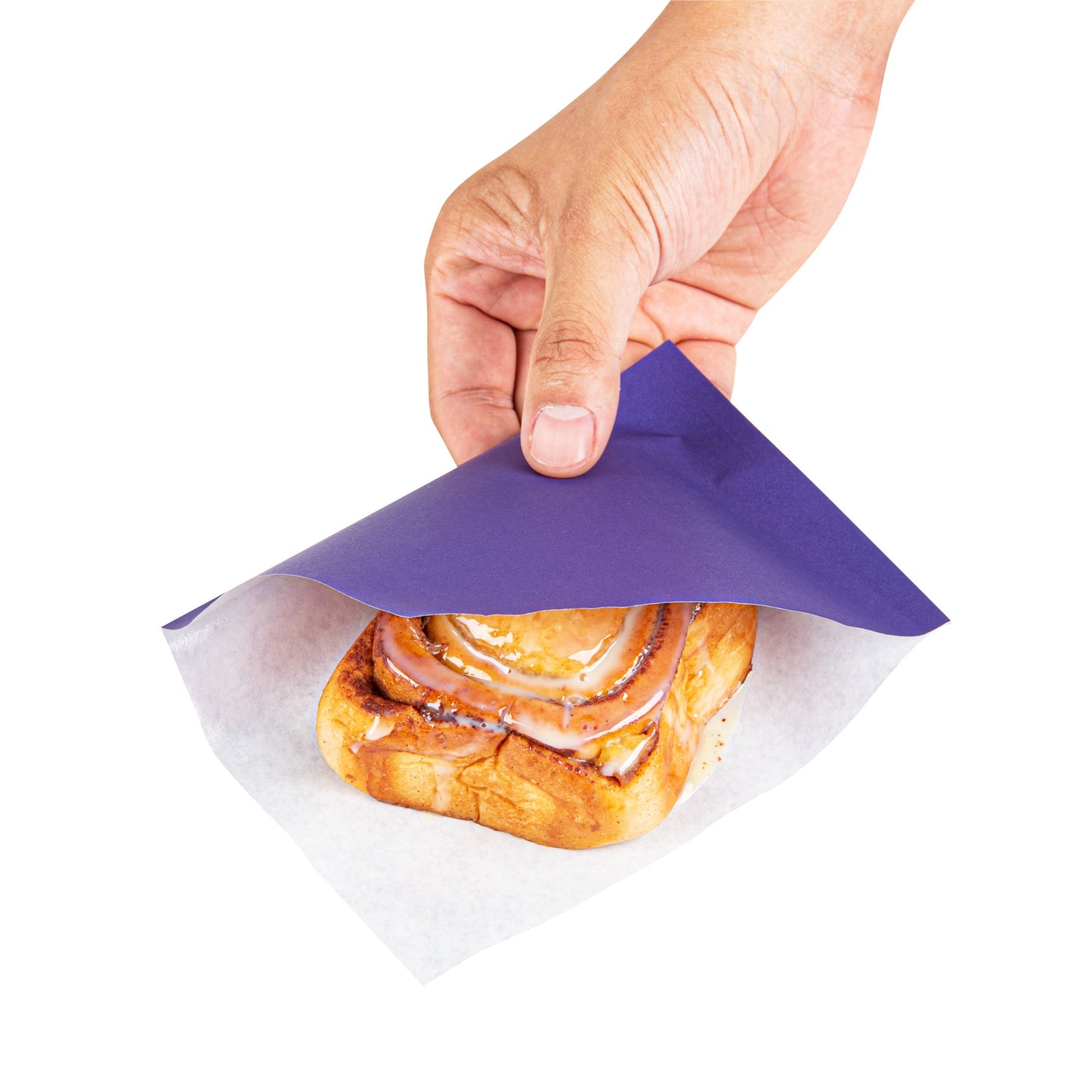 Bag Tek Purple Paper Small Double Open Bag - Greaseproof - 6 1/4" x 4 3/4" - 100 count box