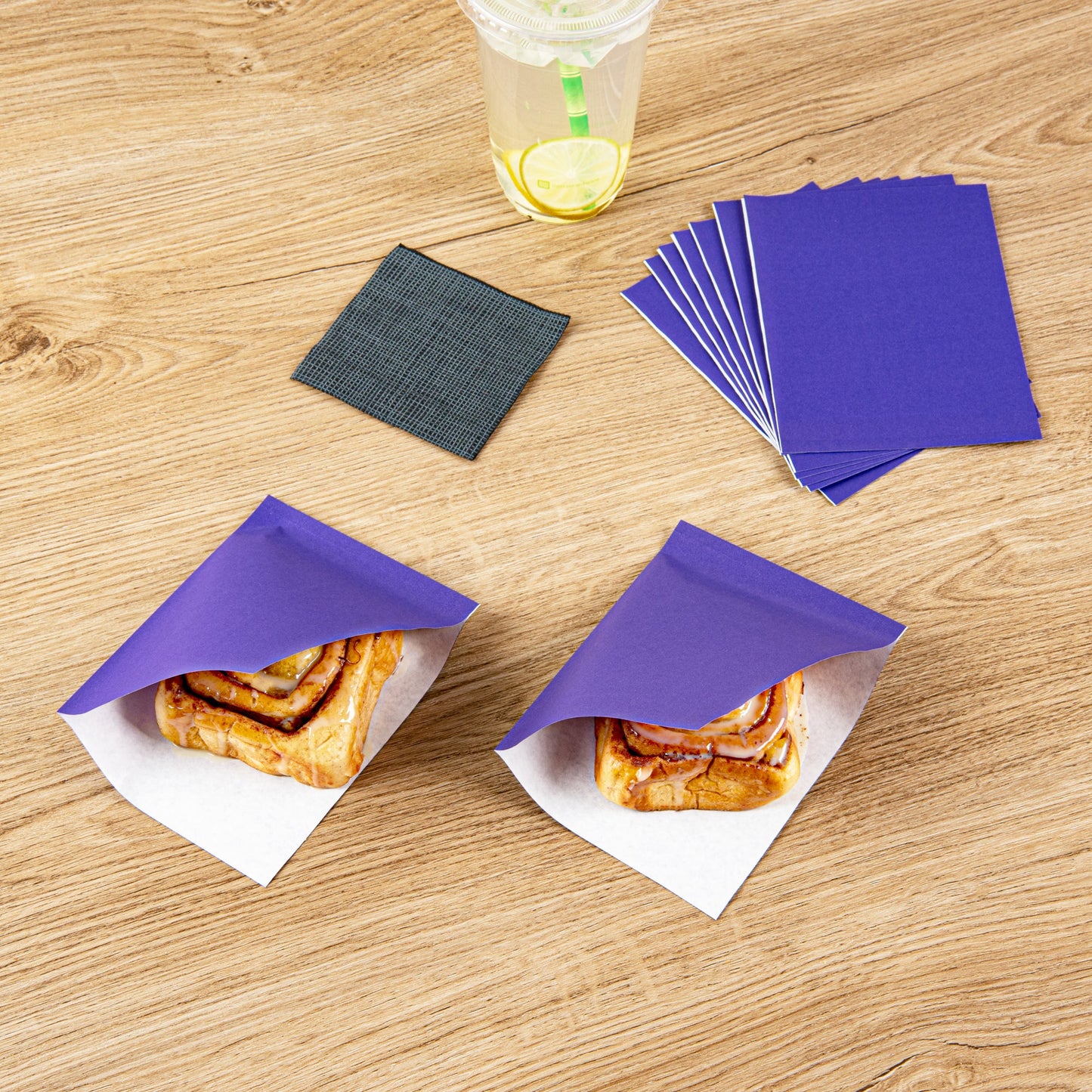 Bag Tek Purple Paper Small Double Open Bag - Greaseproof - 6 1/4" x 4 3/4" - 100 count box