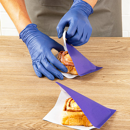 Bag Tek Purple Paper Small Double Open Bag - Greaseproof - 6 1/4" x 4 3/4" - 100 count box