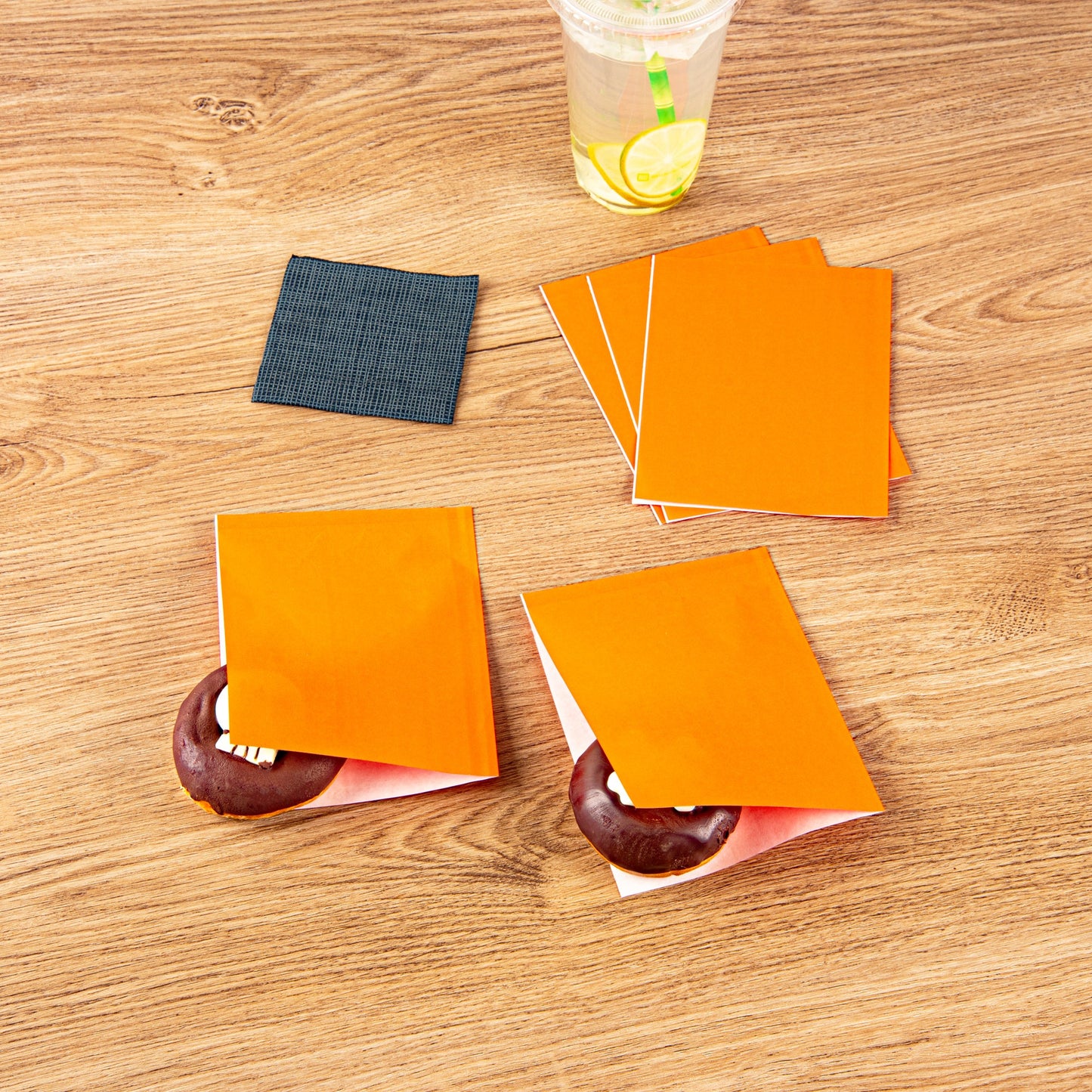 Bag Tek Tangerine Orange Paper Small Double Open Bag - Greaseproof - 6 1/4" x 4 3/4" - 100 count box