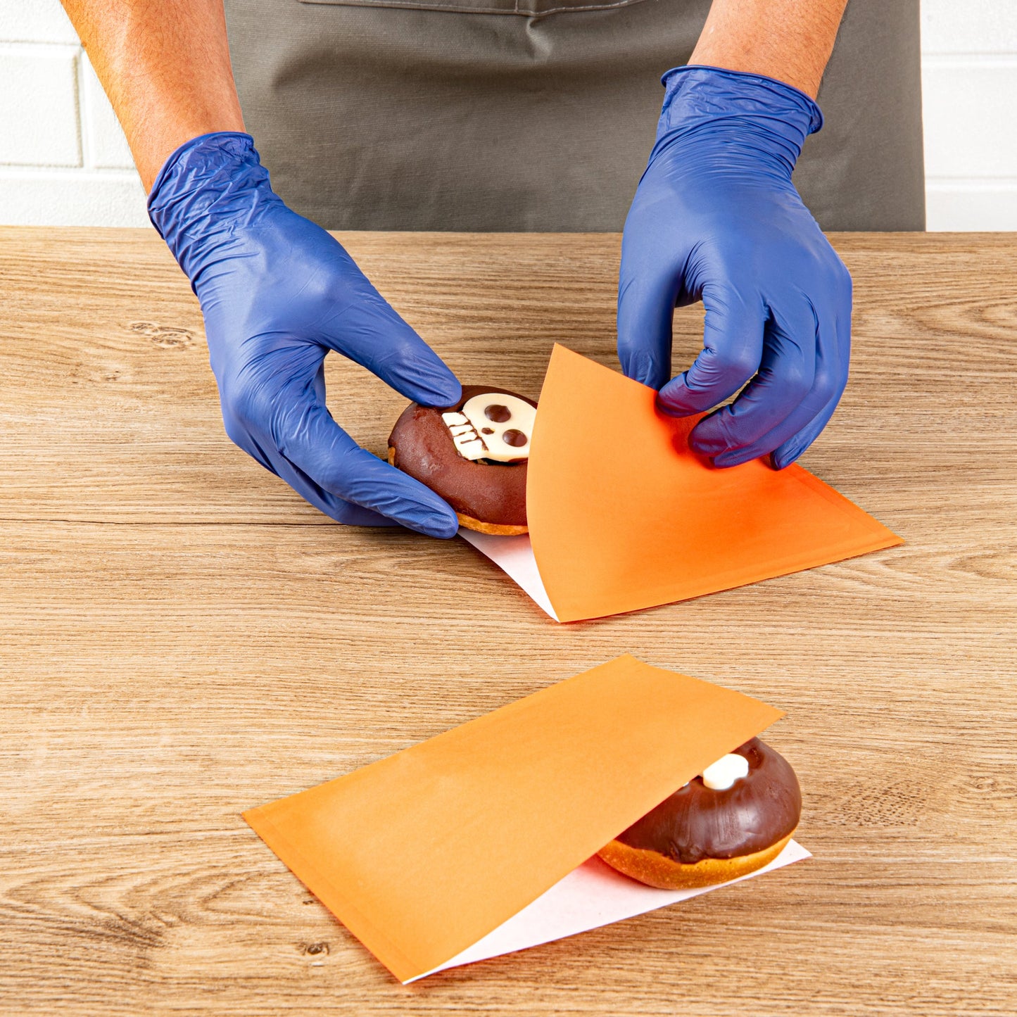 Bag Tek Tangerine Orange Paper Small Double Open Bag - Greaseproof - 6 1/4" x 4 3/4" - 100 count box