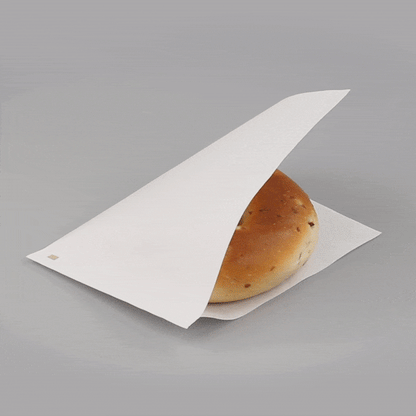 Bag Tek White Paper Small Double Open Bag - Greaseproof - 6 1/4" x 4 3/4" - 100 count box