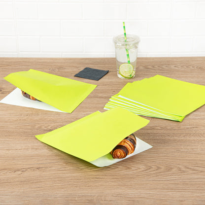 Bag Tek Eco Green Paper Large Double Open Bag - Greaseproof - 10" x 9" - 100 count box