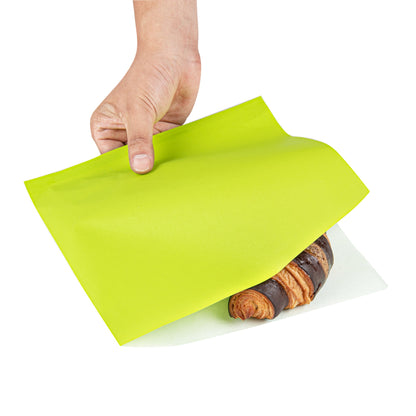 Bag Tek Eco Green Paper Large Double Open Bag - Greaseproof - 10" x 9" - 100 count box
