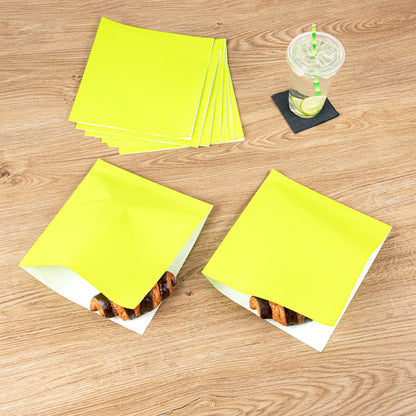 Bag Tek Eco Green Paper Large Double Open Bag - Greaseproof - 10" x 9" - 100 count box