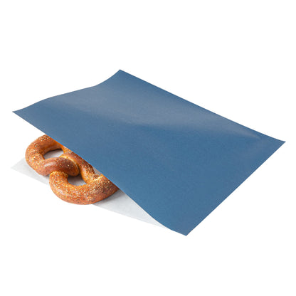 Bag Tek Midnight Blue Paper Large Double Open Bag - Greaseproof - 10" x 9" - 100 count box