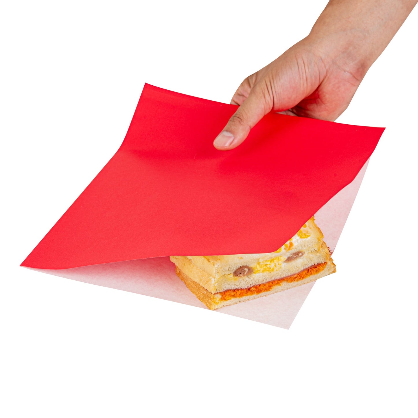Bag Tek Red Paper Large Double Open Bag - Greaseproof - 10" x 9" - 100 count