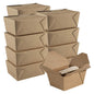 Bio Tek 30 oz Rectangle Kraft Paper Microwavable #1 Bio Box Take Out Container - 5" x 4" x 2 1/2" - 50 count box