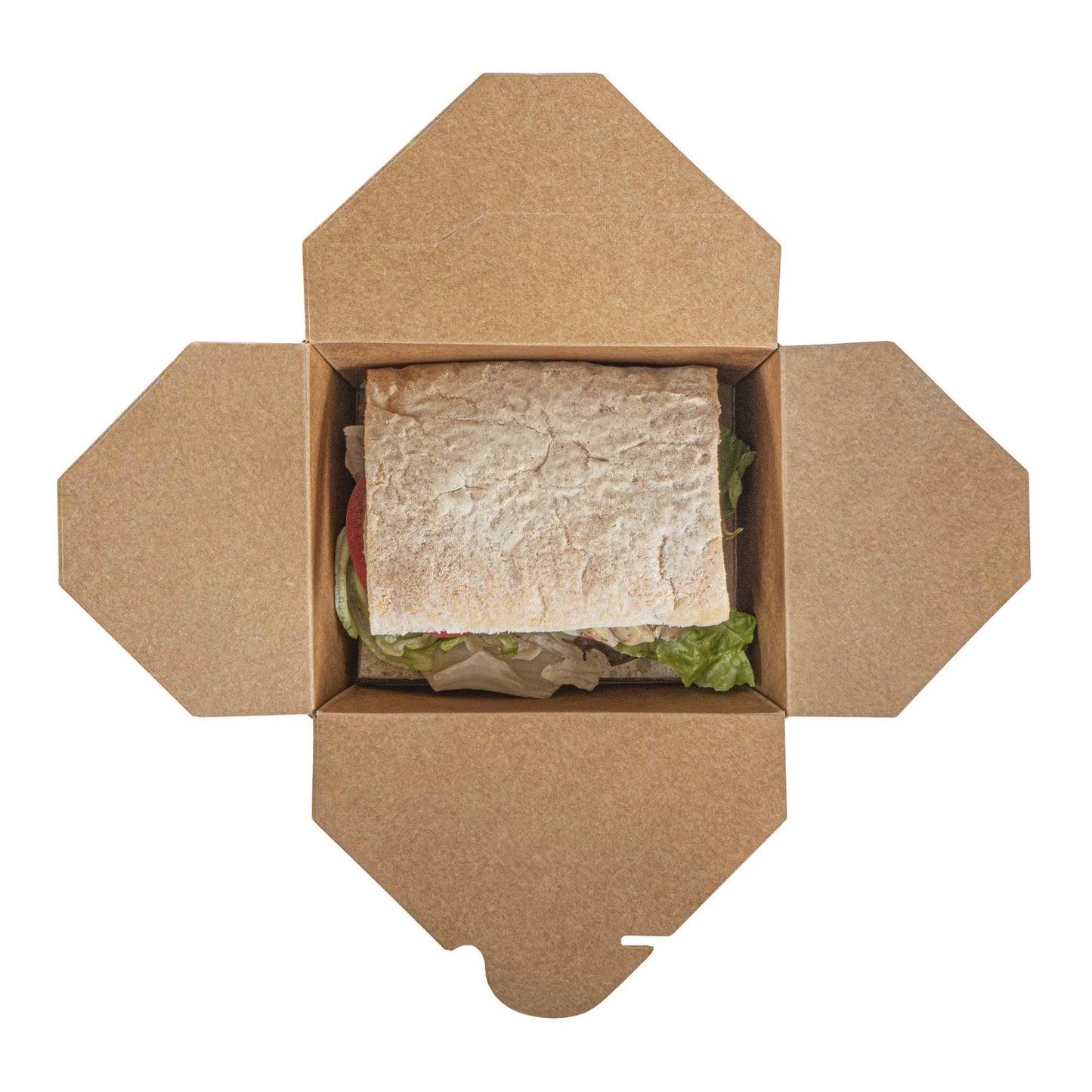 Bio Tek 30 oz Rectangle Kraft Paper Microwavable #1 Bio Box Take Out Container - 5" x 4" x 2 1/2" - 50 count box