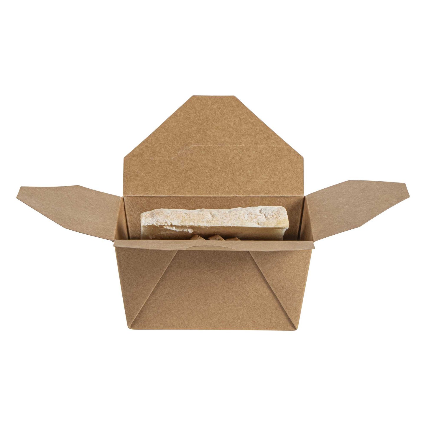 Bio Tek 30 oz Rectangle Kraft Paper Microwavable #1 Bio Box Take Out Container - 5" x 4" x 2 1/2" - 200 count box