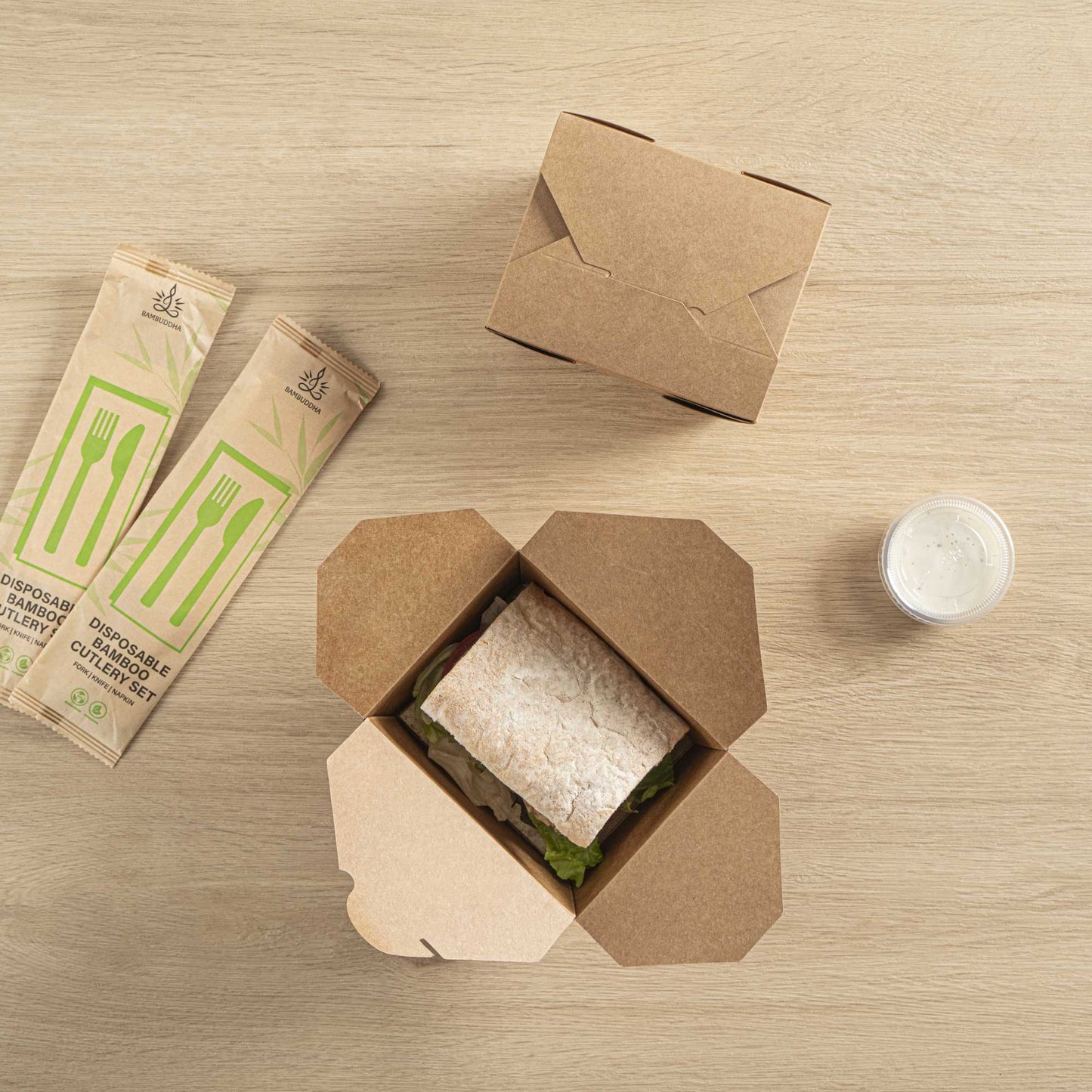 Bio Tek 30 oz Rectangle Kraft Paper Microwavable #1 Bio Box Take Out Container - 5" x 4" x 2 1/2" - 200 count box