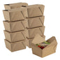 Bio Tek 98 oz Rectangle Kraft Paper Microwavable #4 Bio Box Take Out Container - 8 1/2" x 6 1/4" x 3 1/2" - 200 count box