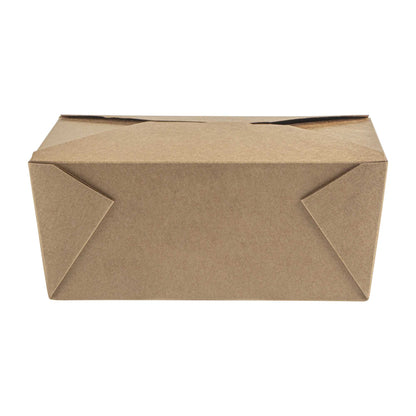 Bio Tek 98 oz Rectangle Kraft Paper Microwavable #4 Bio Box Take Out Container - 8 1/2" x 6 1/4" x 3 1/2" - 50 count box