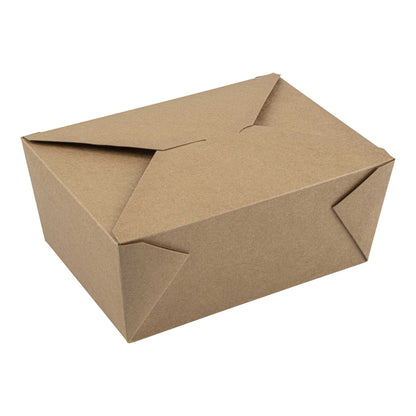 Bio Tek 98 oz Rectangle Kraft Paper Microwavable #4 Bio Box Take Out Container - 8 1/2" x 6 1/4" x 3 1/2" - 200 count box