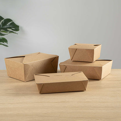 Bio Tek 49 oz Rectangle Kraft Paper Microwavable #2 Bio Box Take Out Container - 8 1/2" x 6 1/4" x 2" - 50 count box