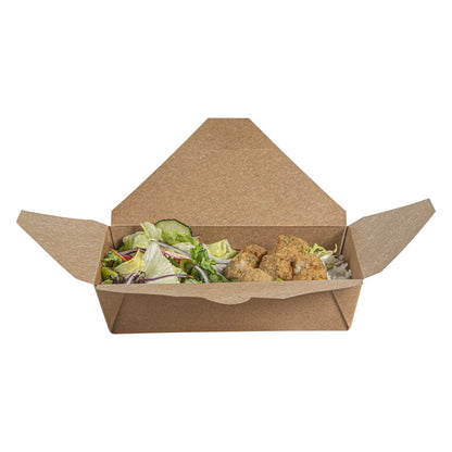 Bio Tek 49 oz Rectangle Kraft Paper Microwavable #2 Bio Box Take Out Container - 8 1/2" x 6 1/4" x 2" - 200 count box