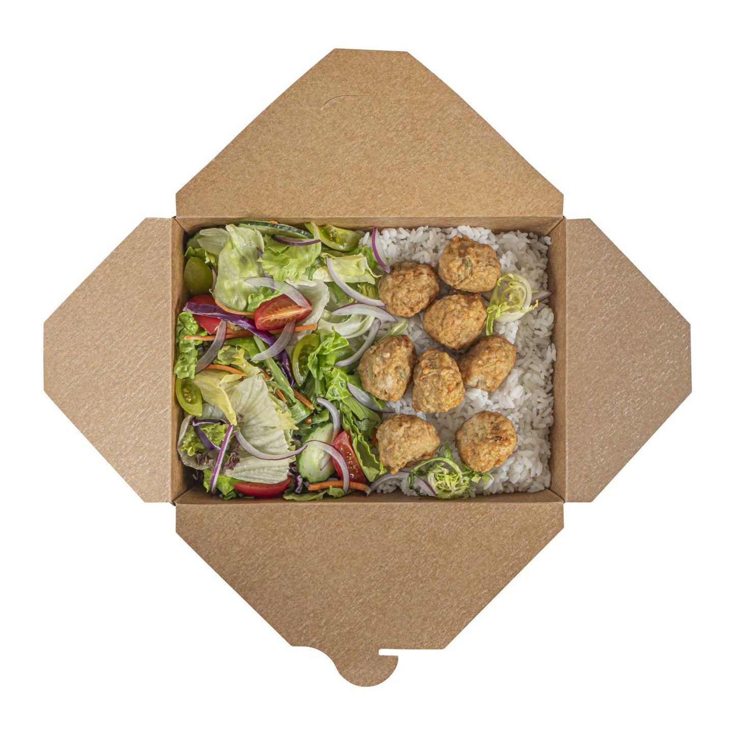 Bio Tek 49 oz Rectangle Kraft Paper Microwavable #2 Bio Box Take Out Container - 8 1/2" x 6 1/4" x 2" - 200 count box