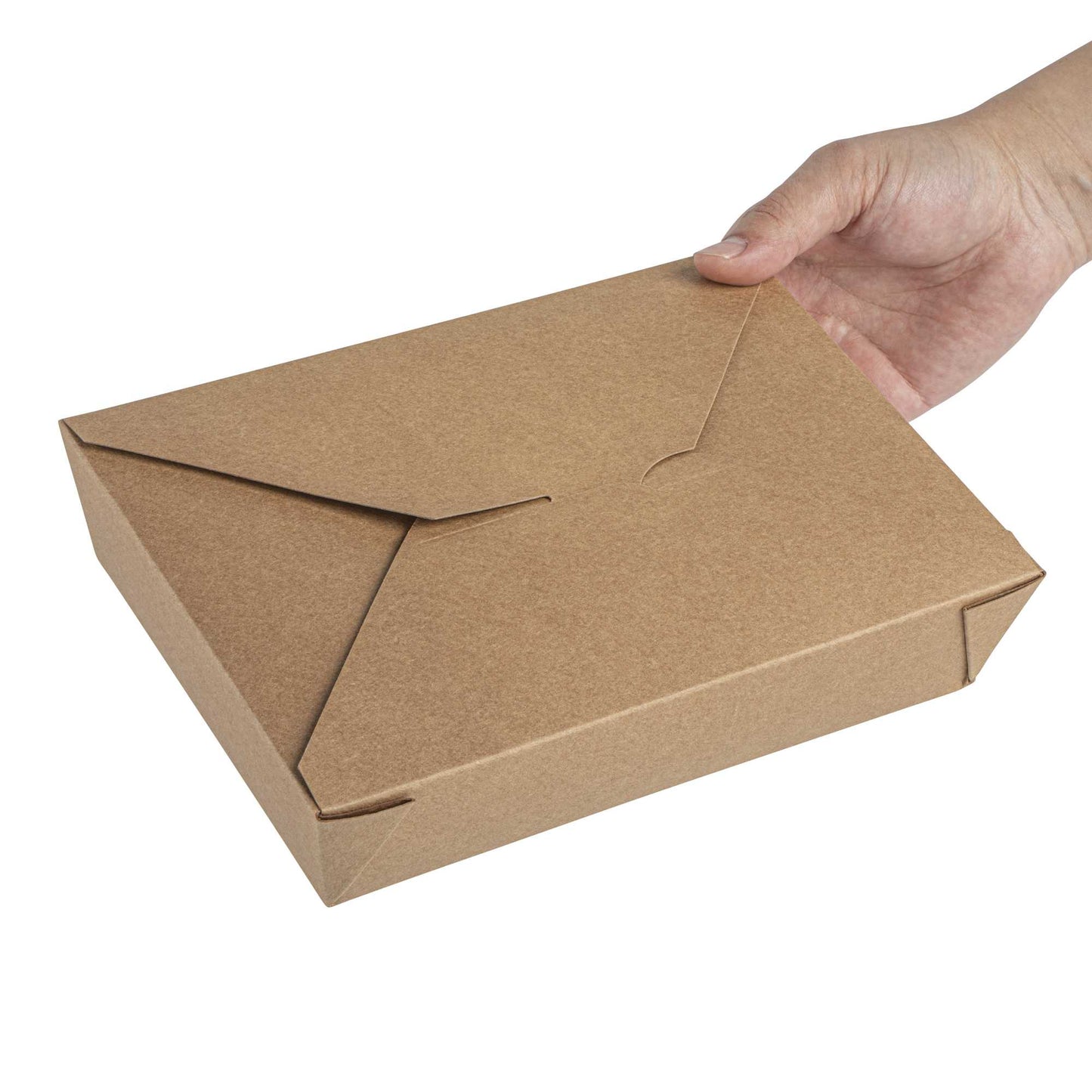 Bio Tek 49 oz Rectangle Kraft Paper Microwavable #2 Bio Box Take Out Container - 8 1/2" x 6 1/4" x 2" - 200 count box