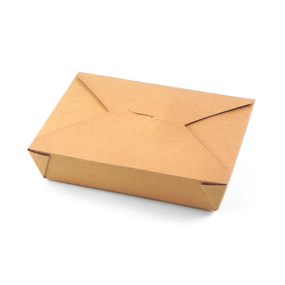Bio Tek 49 oz Rectangle Kraft Paper Microwavable #2 Bio Box Take Out Container - 8 1/2" x 6 1/4" x 2" - 200 count box