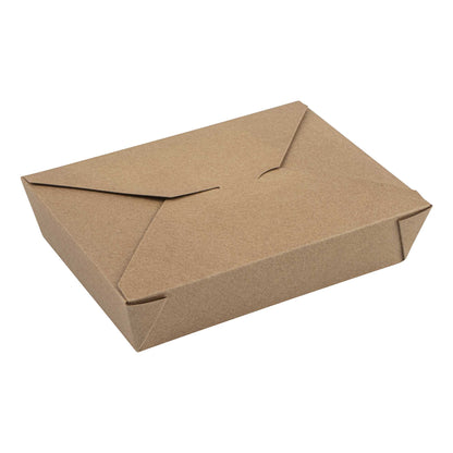 Bio Tek 49 oz Rectangle Kraft Paper Microwavable #2 Bio Box Take Out Container - 8 1/2" x 6 1/4" x 2" - 200 count box
