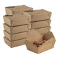 Bio Tek 71 oz Rectangle Kraft Paper Microwavable #3 Bio Box Take Out Container - 8 1/2" x 6 1/4" x 2 1/2" - 50 count box