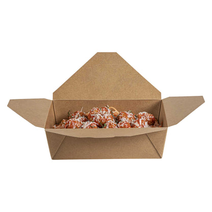 Bio Tek 71 oz Rectangle Kraft Paper Microwavable #3 Bio Box Take Out Container - 8 1/2" x 6 1/4" x 2 1/2" - 50 count box