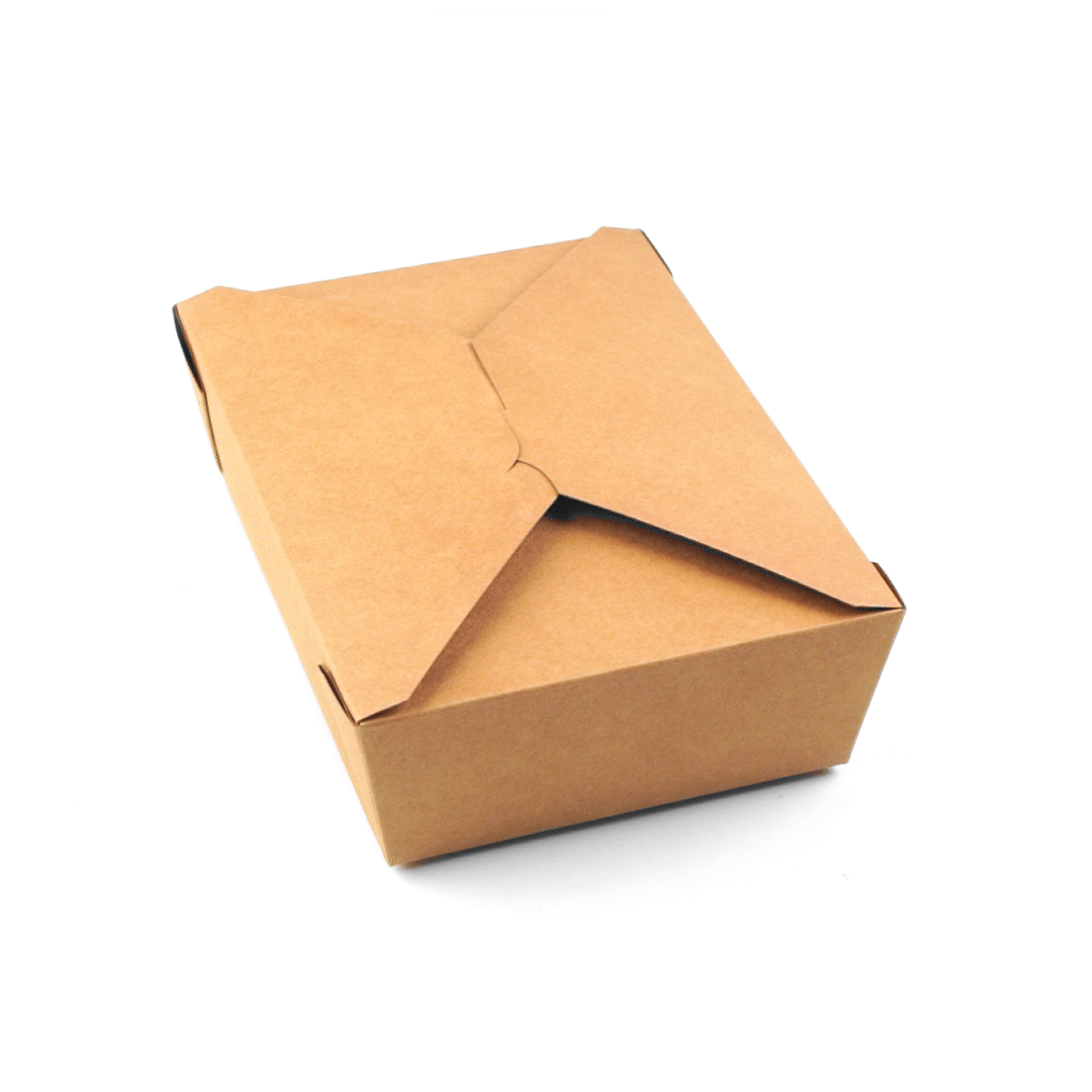 Bio Tek 71 oz Rectangle Kraft Paper Microwavable #3 Bio Box Take Out Container - 8 1/2" x 6 1/4" x 2 1/2" - 50 count box