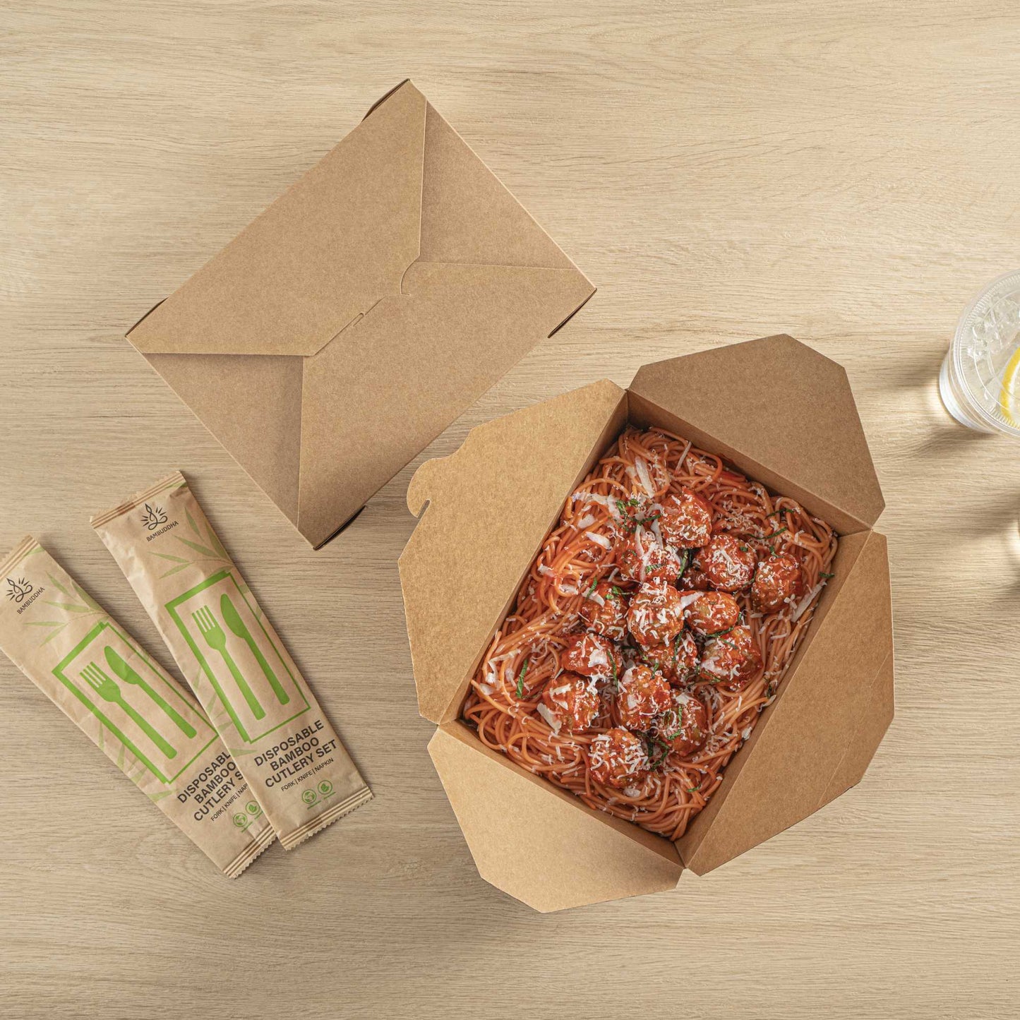Bio Tek 71 oz Rectangle Kraft Paper Microwavable #3 Bio Box Take Out Container - 8 1/2" x 6 1/4" x 2 1/2" - 50 count box