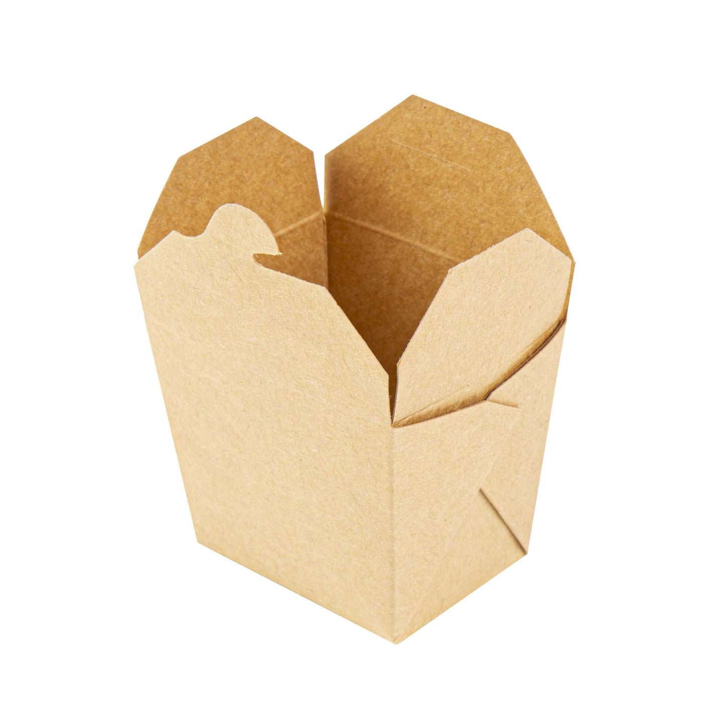 Bio Tek 8 oz Square Kraft Paper Microwavable Noodle Take Out Container - 2 3/4" x 2 1/4" x 2 1/2" - 25 count box