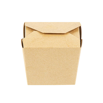 Bio Tek 8 oz Square Kraft Paper Microwavable Noodle Take Out Container - 2 3/4" x 2 1/4" x 2 1/2" - 25 count box