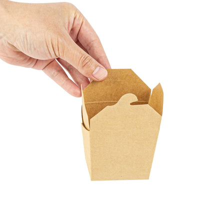 Bio Tek 8 oz Square Kraft Paper Microwavable Noodle Take Out Container - 2 3/4" x 2 1/4" x 2 1/2" - 200 count box