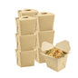 Bio Tek 16 oz Square Kraft Paper Microwavable Noodle Take Out Container - 3 1/2" x 3" x 3 1/4" - 200 count box