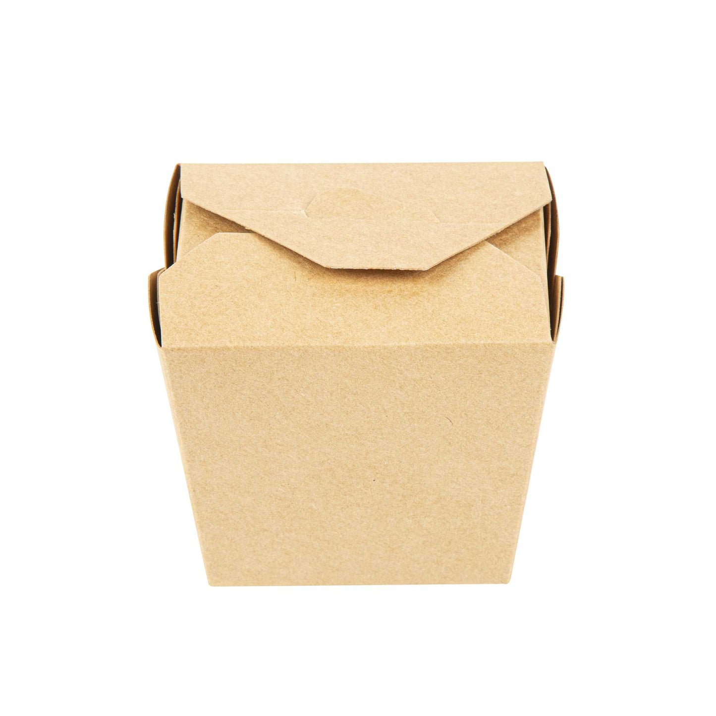 Bio Tek 16 oz Square Kraft Paper Microwavable Noodle Take Out Container - 3 1/2" x 3" x 3 1/4" - 25 count box