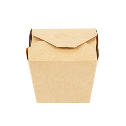 Bio Tek 16 oz Square Kraft Paper Microwavable Noodle Take Out Container - 3 1/2" x 3" x 3 1/4" - 200 count box