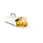 Cater Tek Rectangle White and Gray Paper Take Out Container - with Handle - 9" x 7" x 3" - 100 count box