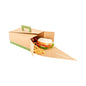 Cater Tek Rectangle Kraft and Green Paper Deep Take Out Container - with Handle - 9" x 7" x 4" - 100 count box