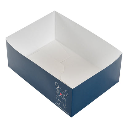 Bio Tek Rectangle Frenchie Paper Sandwich / Burger Open Tray - 8 1/2" x 6" x 3 1/2" - 100 count box