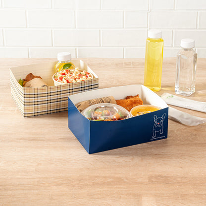 Bio Tek Rectangle Frenchie Paper Sandwich / Burger Open Tray - 8 1/2" x 6" x 3 1/2" - 100 count box