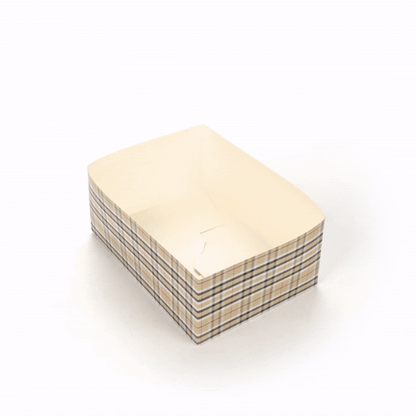 Bio Tek Rectangle Plaid Paper Sandwich / Burger Open Tray - 8 1/2" x 6" x 3 1/2" - 100 count box